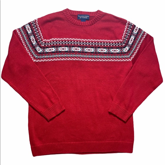 Roundtree & Yorke Crew Neck Red Pullover Sweater - Picture 13 of 13